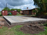 The concrete slab for the hatchery installation